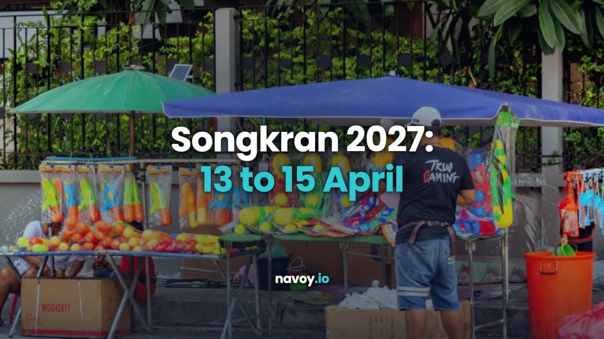 Street stall selling water guns for Songkran in Pattaya, Thailand